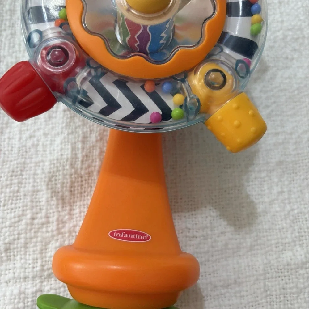 Infantino Stick and See Spinwheel Kaleidoscope Suction High chair Toy Rattle